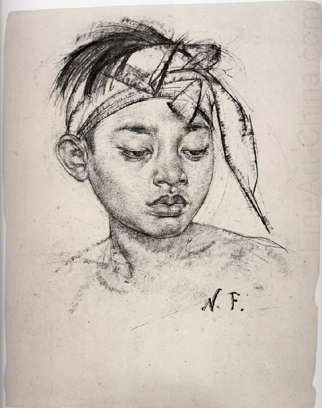 Portrait of oriental teenager, Nikolay Fechin